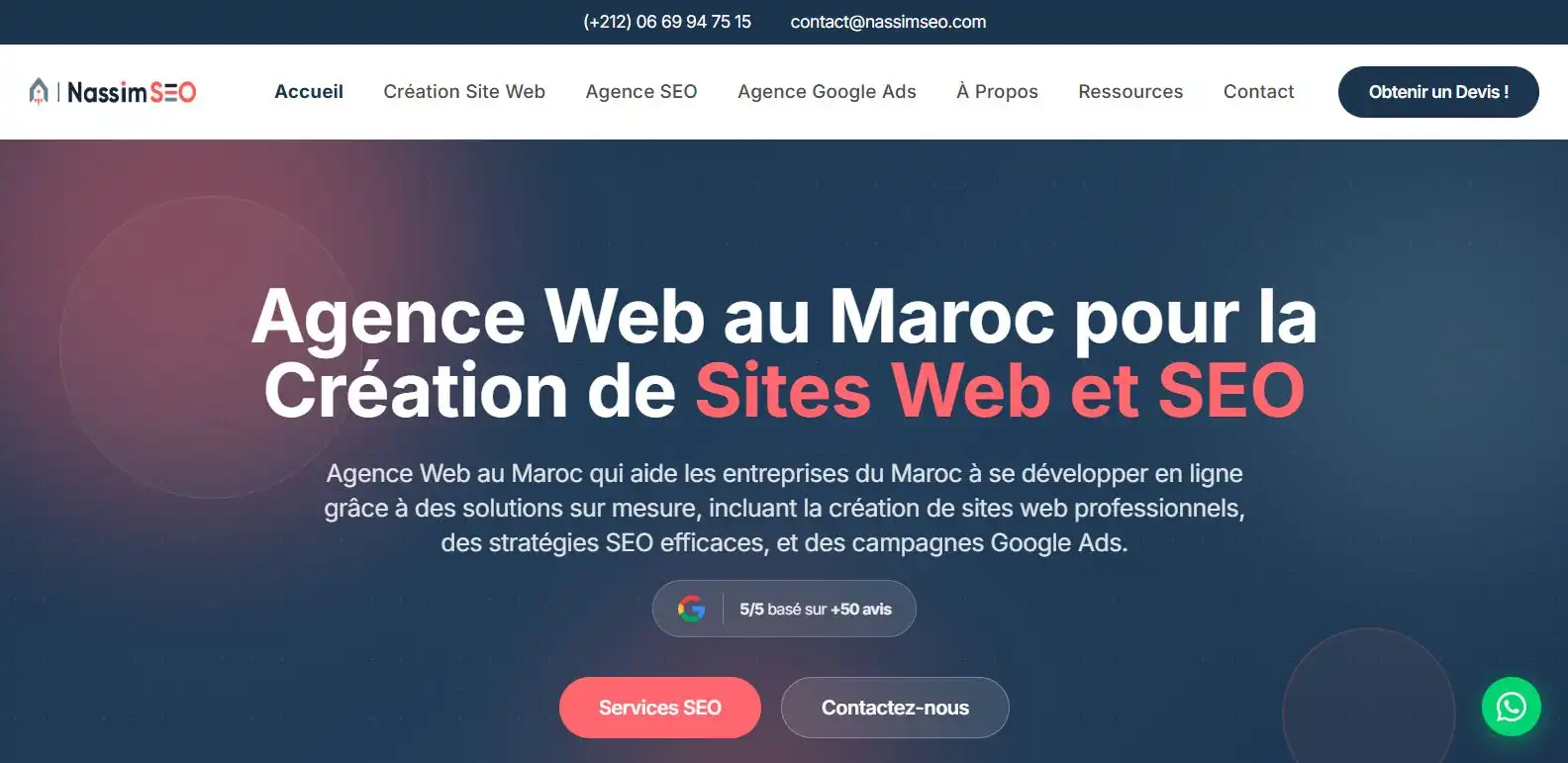 Création de sites web à Meknès : sites optimisés au meilleur prix avec avis 5/5.
