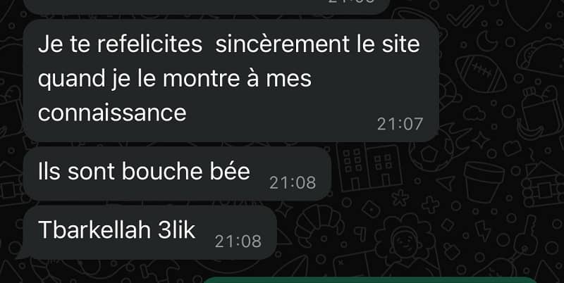 Témoignage client WhatsApp — NassimSEO