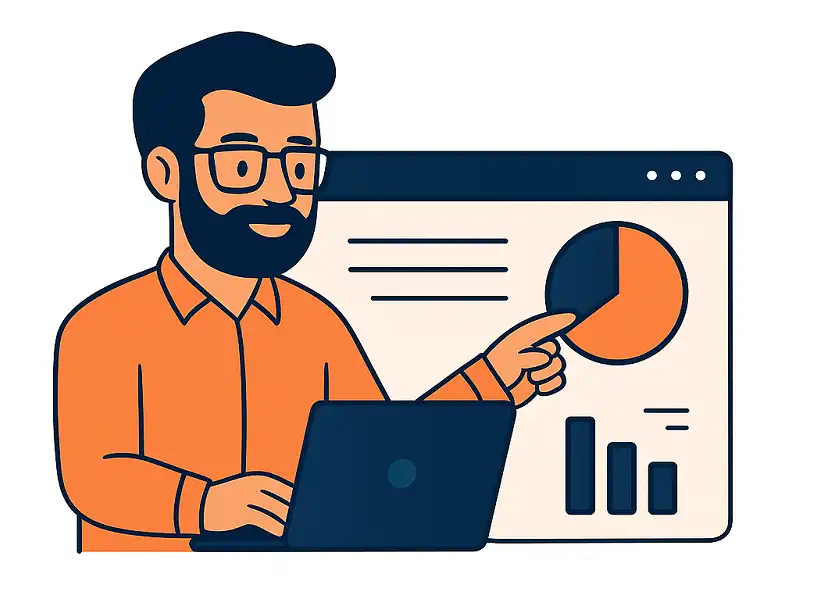 Illustration présentant notre avatar entrain d'Auditer le SEO d'un site web